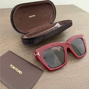 Tom Ford Burgundy Sunglasses with Case